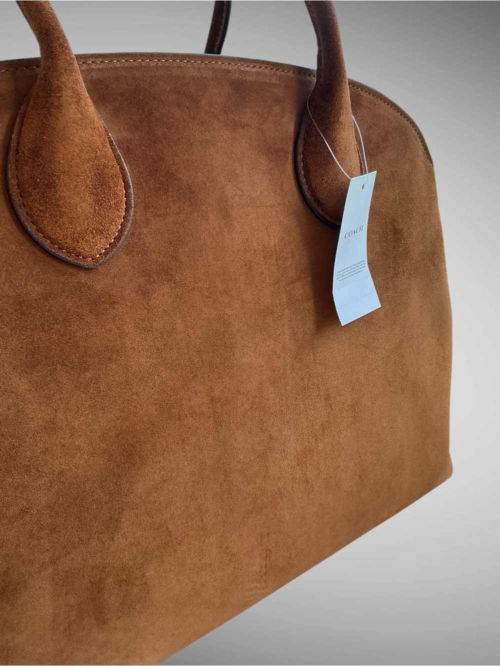 NWT Coach Soft Empire Carryall 40 Warm Brown Suede Leather Laptop Bag CBN42 - Picture 8 of 15